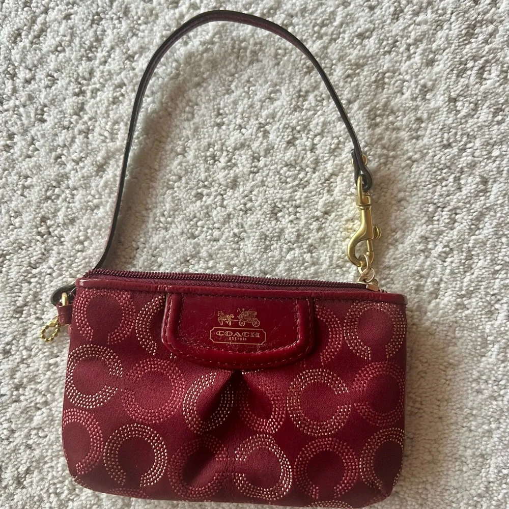 Coach Burgundy Madison Wristlet